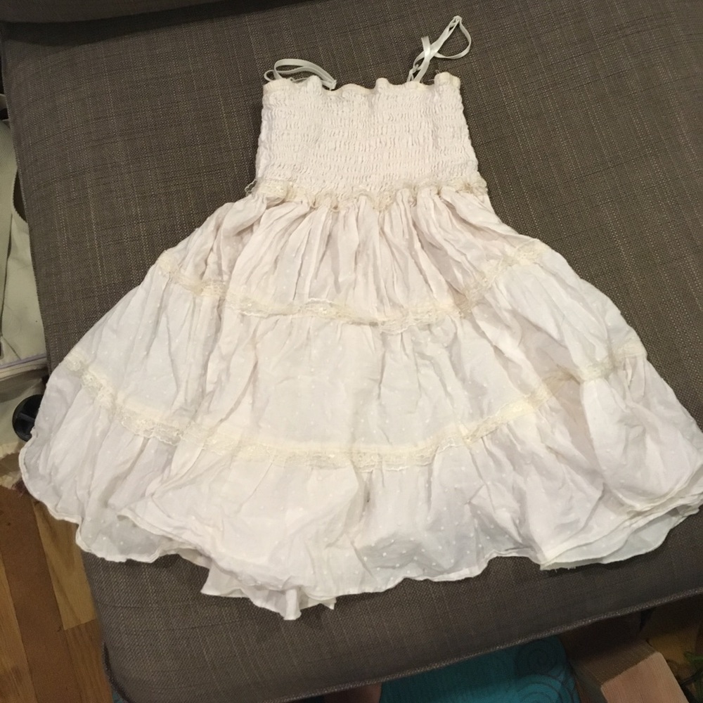 White Polkadot Lace Babydoll Top