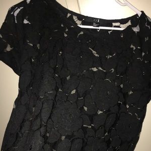 Black forever 21 floral lace shirt