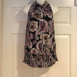 Essentials by Milano black flower design top