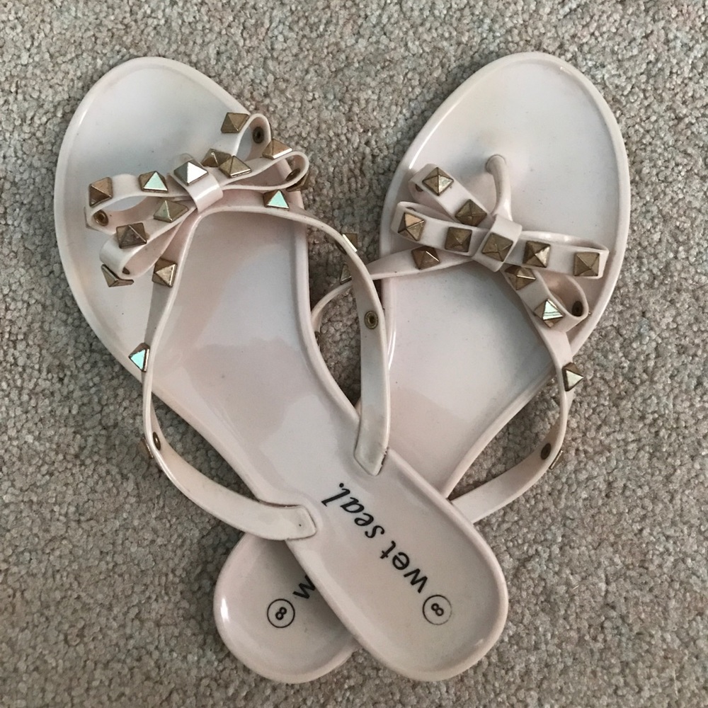 Light pink flip flops