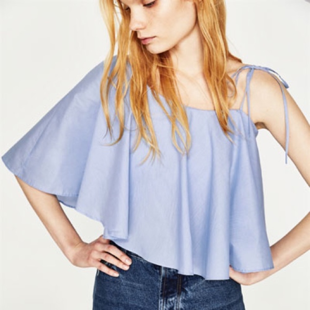 NWT Zara asymmetric cotton top