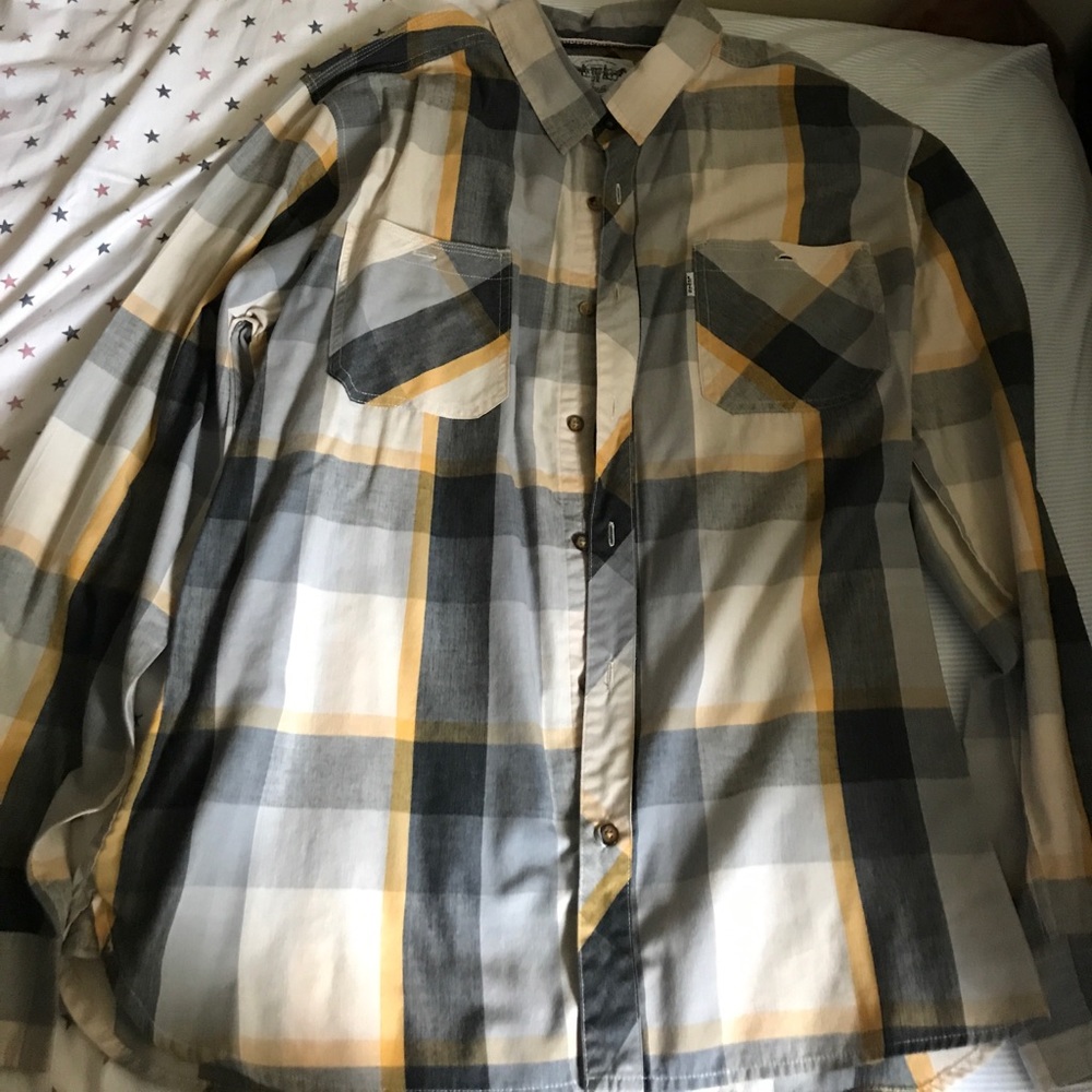 Grey button down
