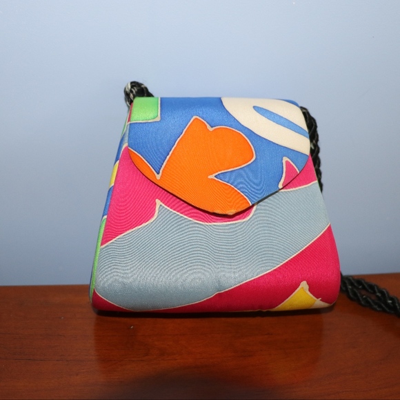 AUTHENTIC SILKSCAPES 80'S VINTAGE RARE HANDBAG - Picture 1 of 5