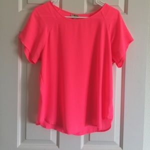 Neon pink blouse