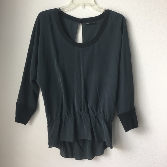 Black silk top with open back - Picture 1 of 5
