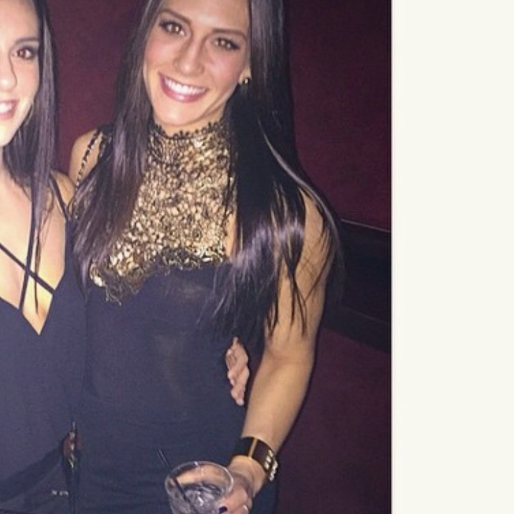 Gold embroidered bodysuit