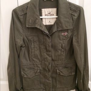 HOLLISTER army green button down jacket