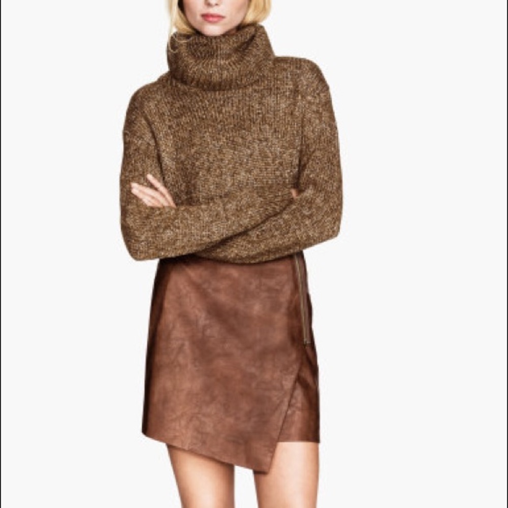 Faux Leather Wrap Skirt