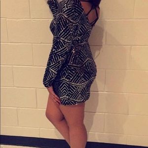 Black sparkly dress w/ back detail