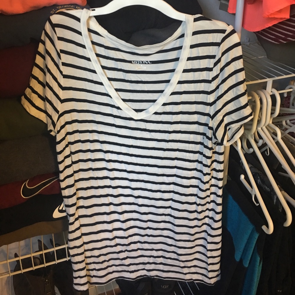 striped target v-neck