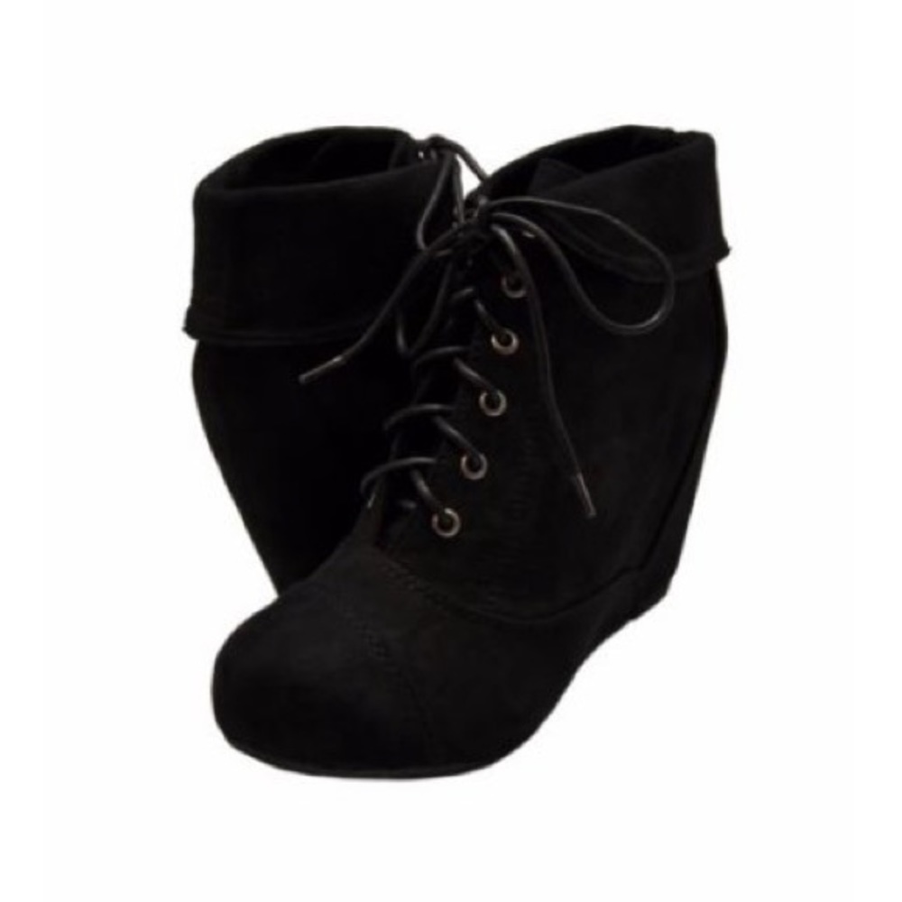 Black platform wedges