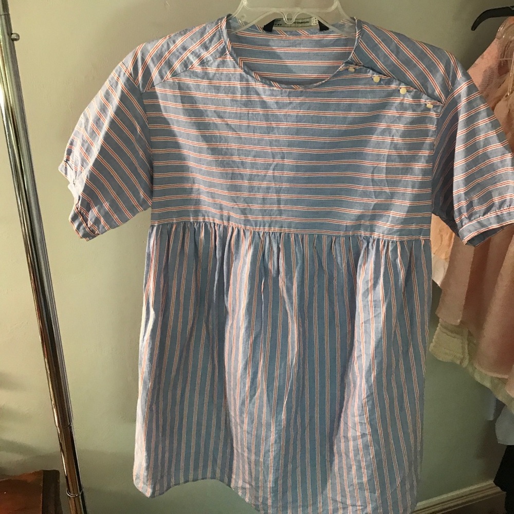 Zara striped babydoll dress Trafaluc Collection