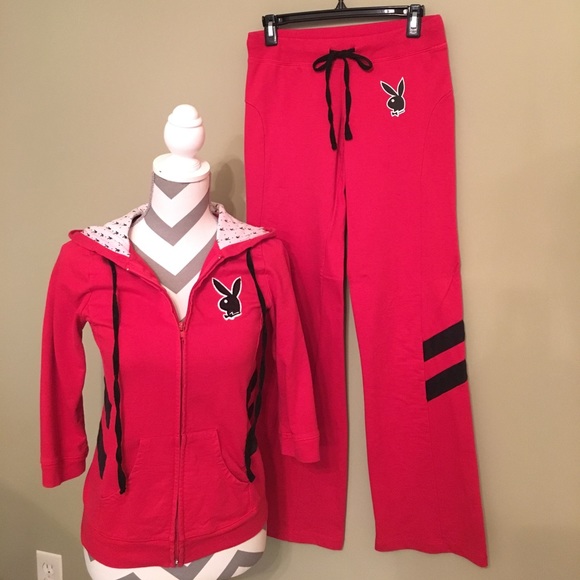 black and red jogging suit