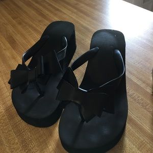 Black Platform Flip Flops