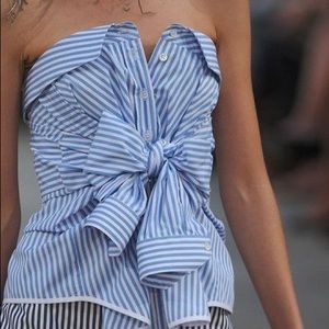 Button up strapless top