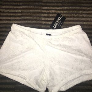 Cheryl Creations White Lace Shorts