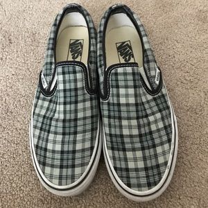 Vans mint plaid shoes