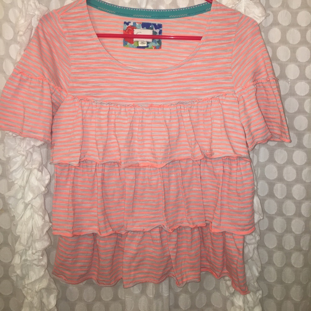 Ruffled Tee worn ONCE. From ANTHROPOLOGIE!