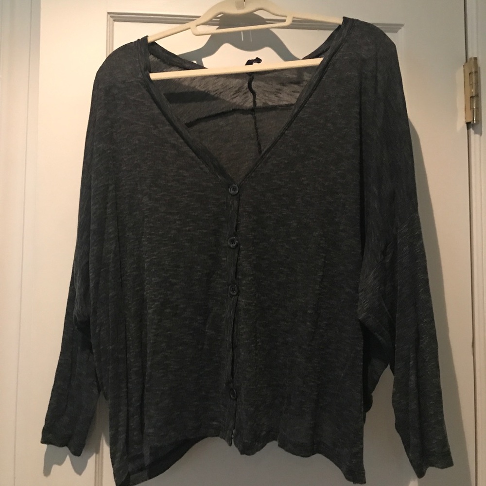 Grey LF button up sweater