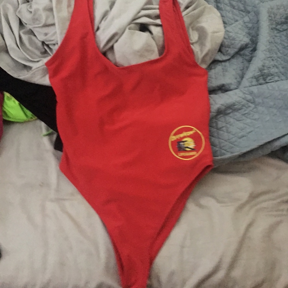 Red baywatch bikini