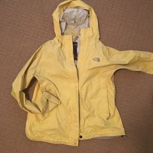 Yellow women's north face rain jacket