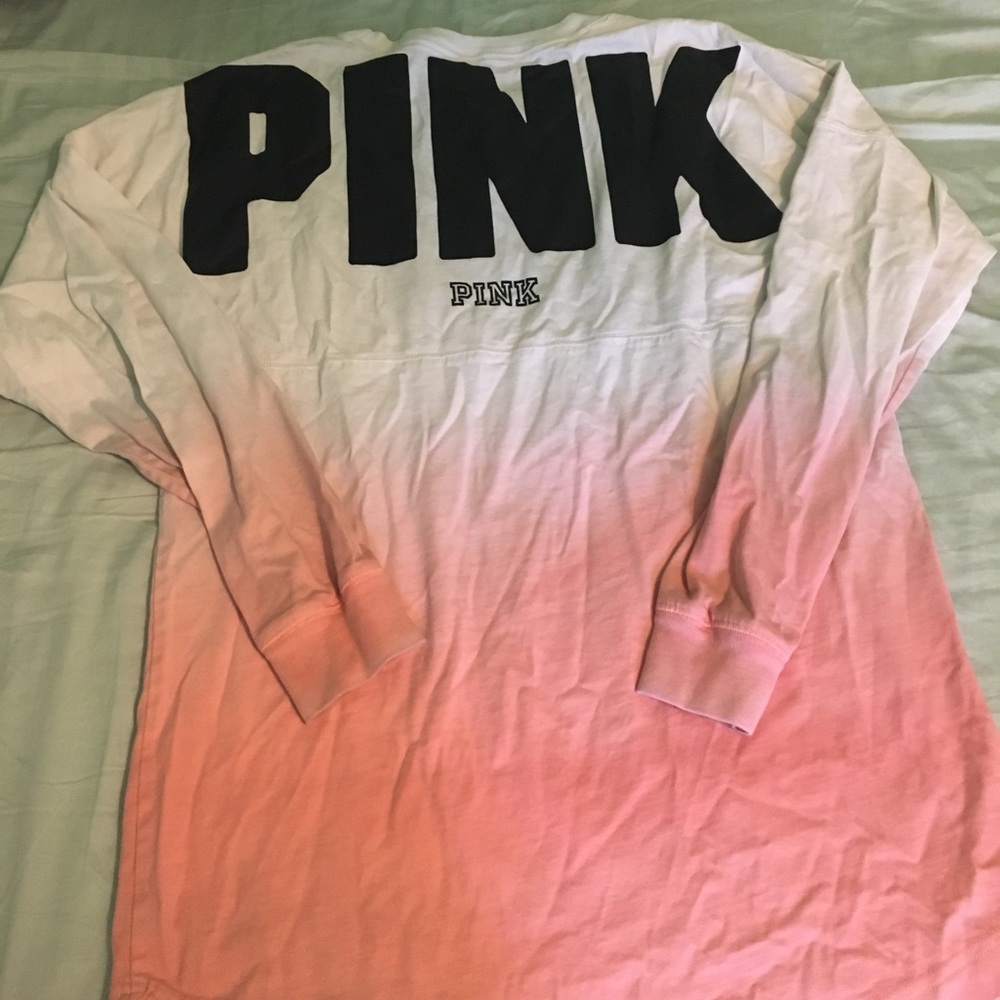 PINK ombre varsity crew spirit jersey