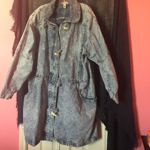 Acid Wash Denim Duster