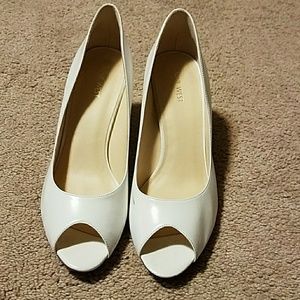 White Nine West Orissa Peep Toe Pump