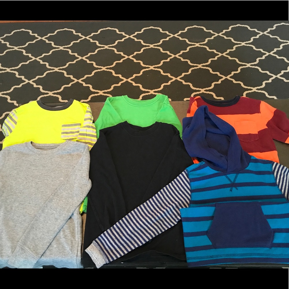Six long sleeved boys shirts