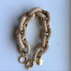 J. Crew gold pave link chain bracelet
