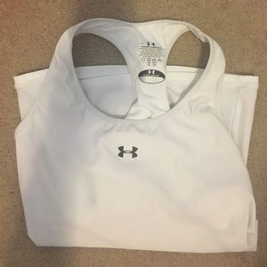 Under armour white workout tank with built in bra.