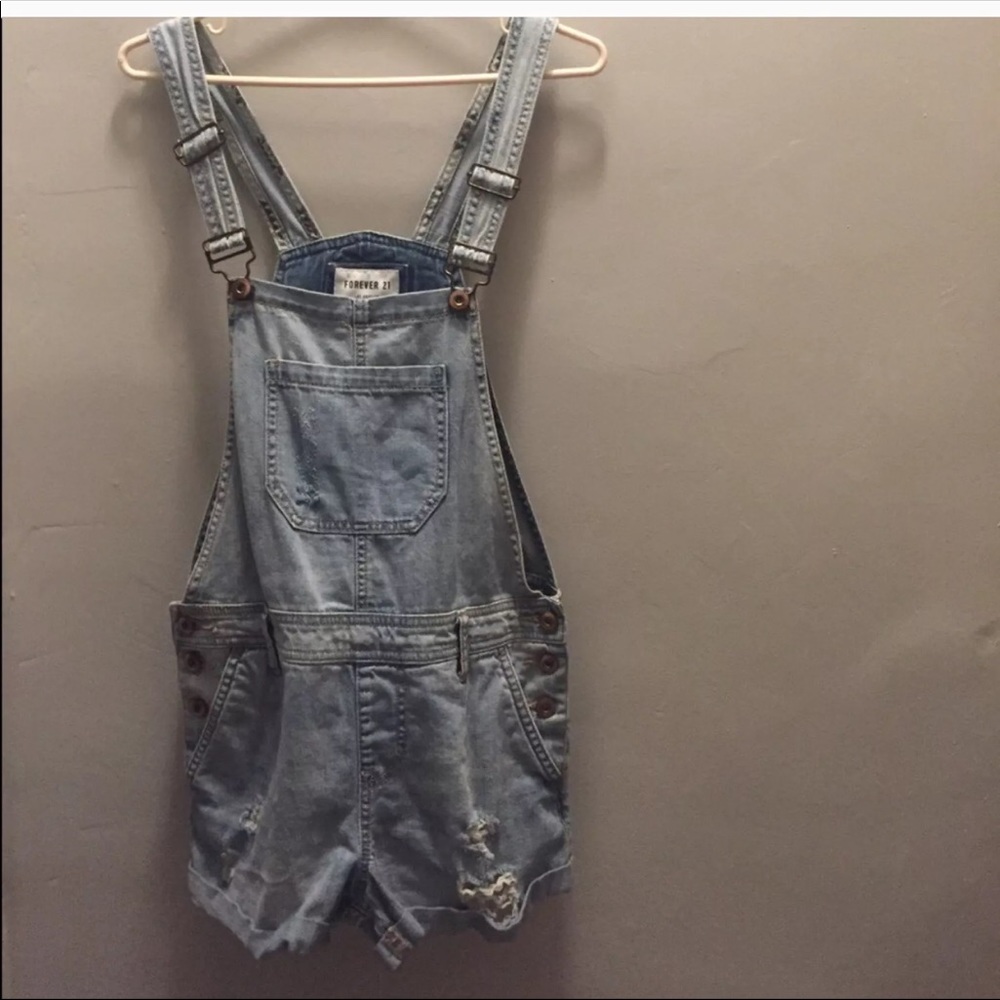 Distressed Overall shorts