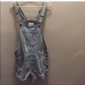 Distressed Overall shorts