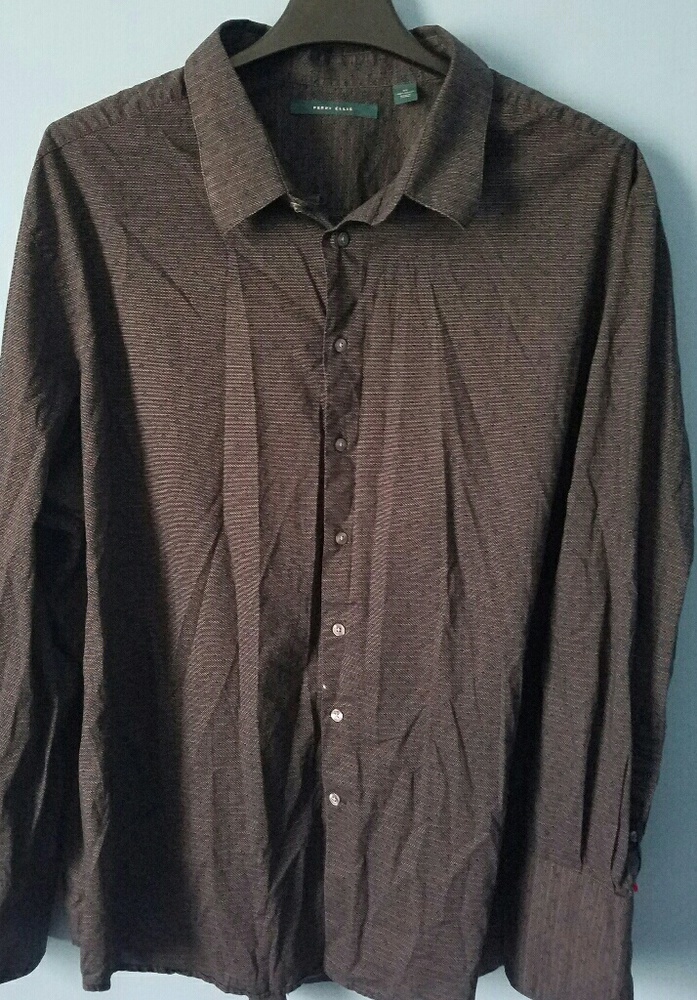 3X Perry Ellis Mens Button Down Long Sleeve Shirt
