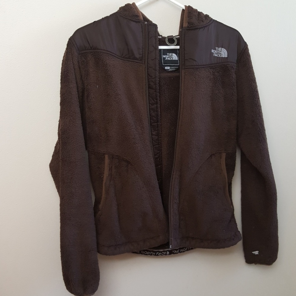 Fuzzy north face jacket