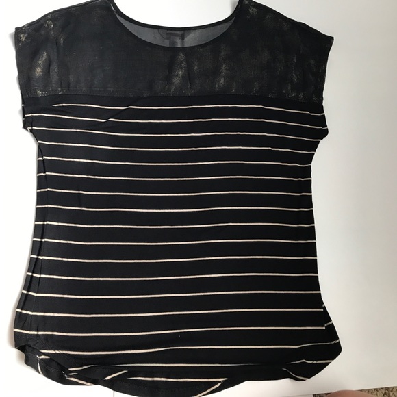 Black & gold stripe mineral wash tee - Picture 4 of 6