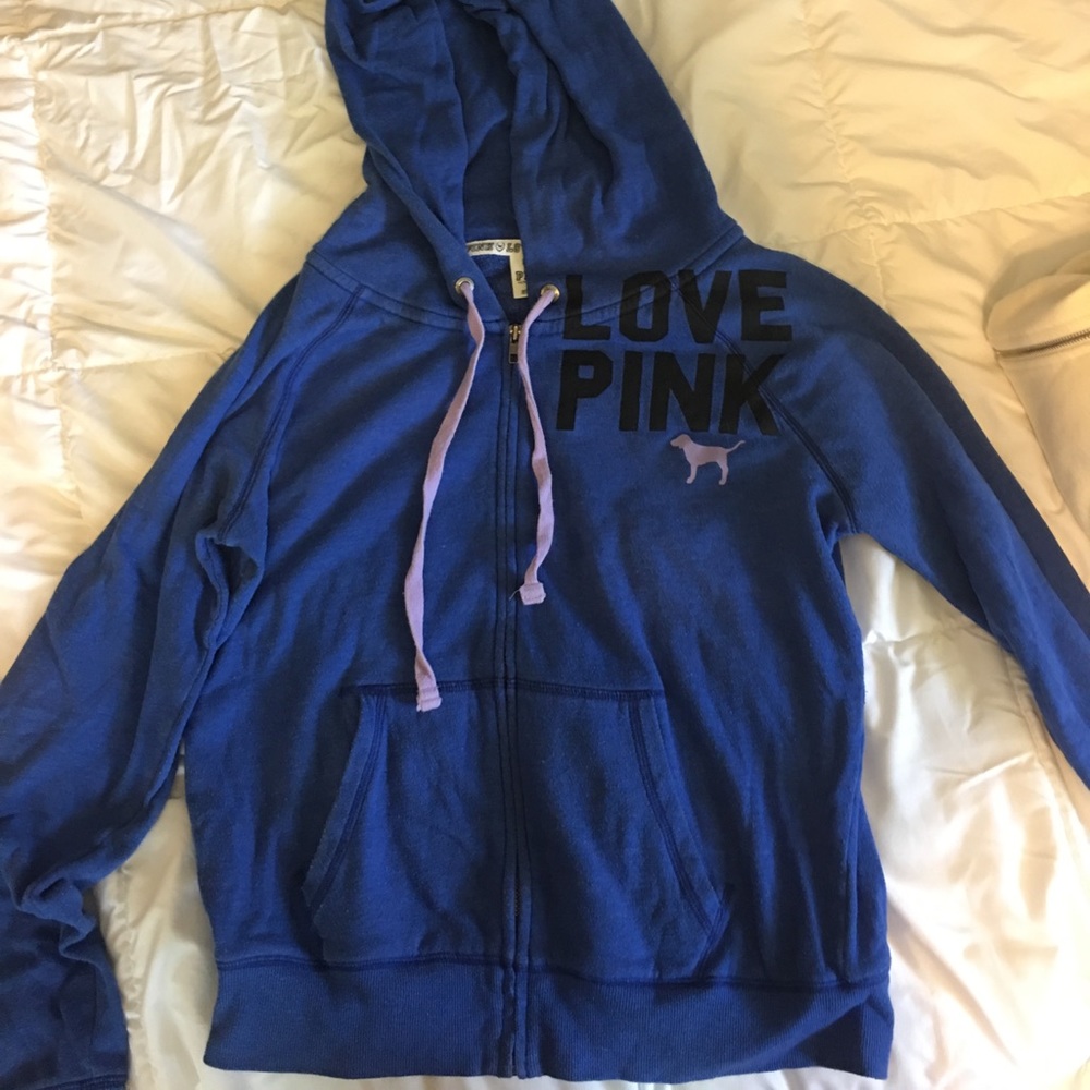 love pink zip up jacket