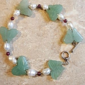 Genuine Carved Adventurine Plus-Sized Bracelet
