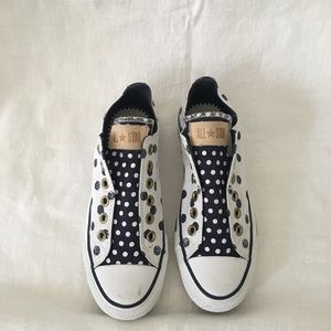 Slip on polka dot converse