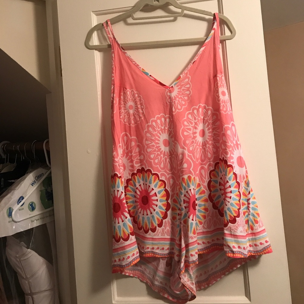Patterned pink romper