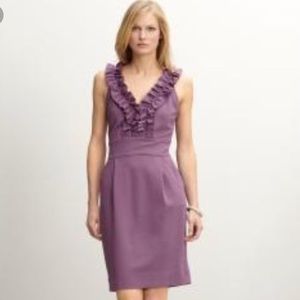 Banana Republic purple ruffle collar dress