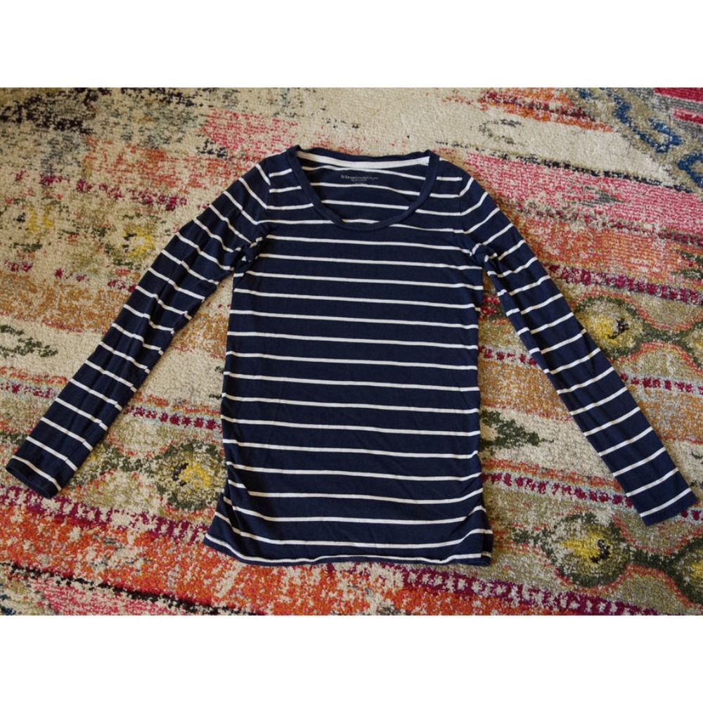 LIZ LANGE MATERNITY Long Sleeve Stripe Top