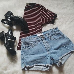 American Apparel denim light wash shorts