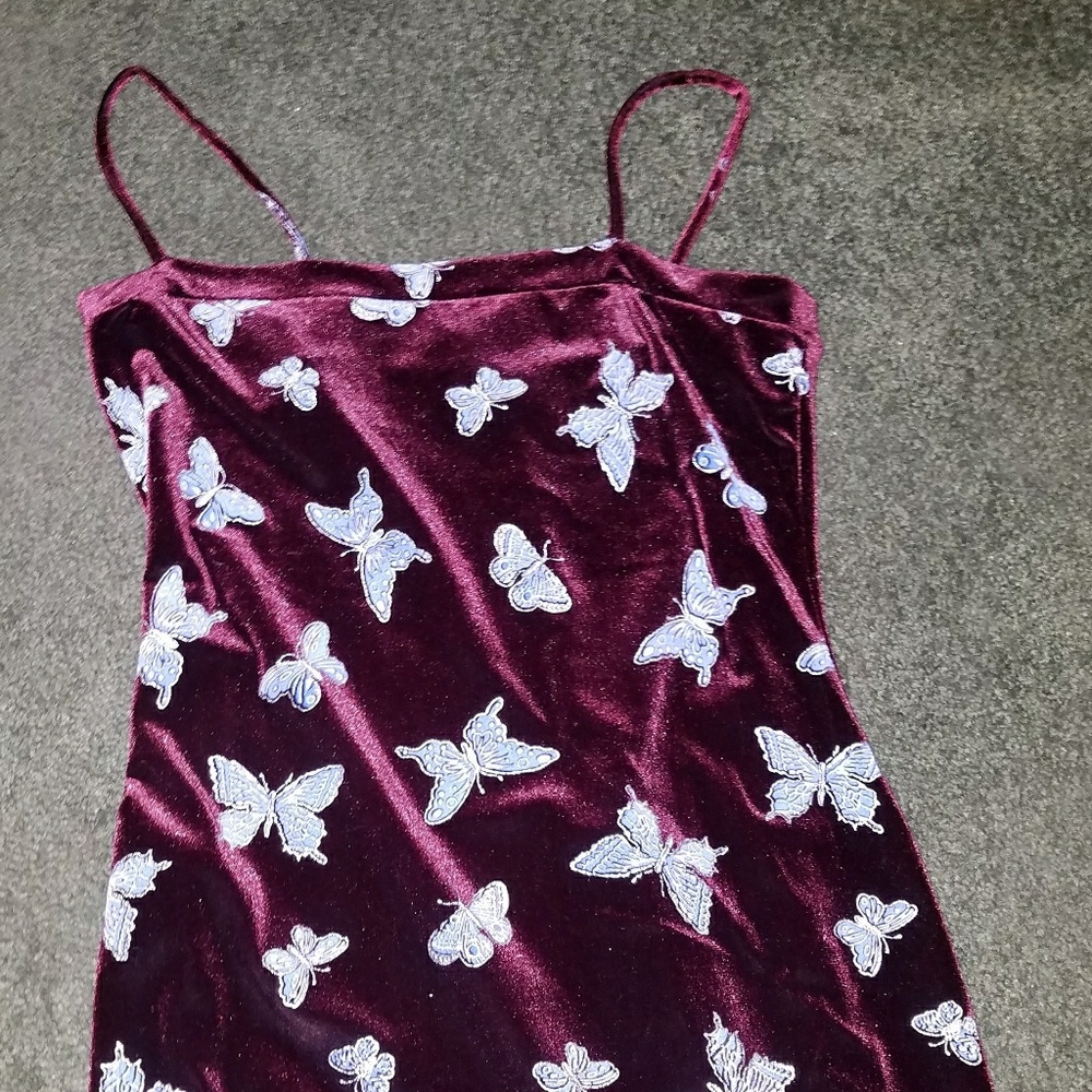 Long, velvet  butterfly dress