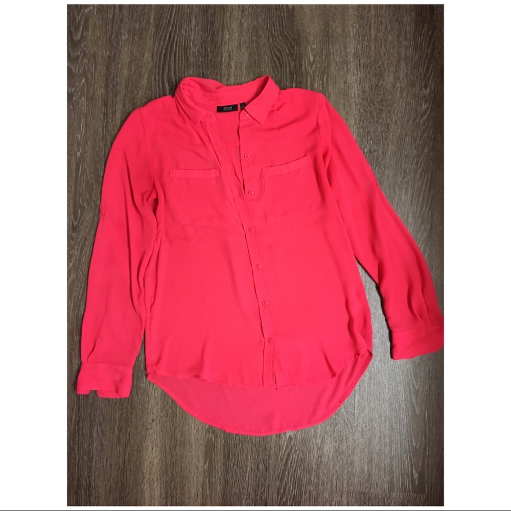 Hot pink button up dress shirt size small