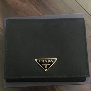Authentic Prada black trifold wallet