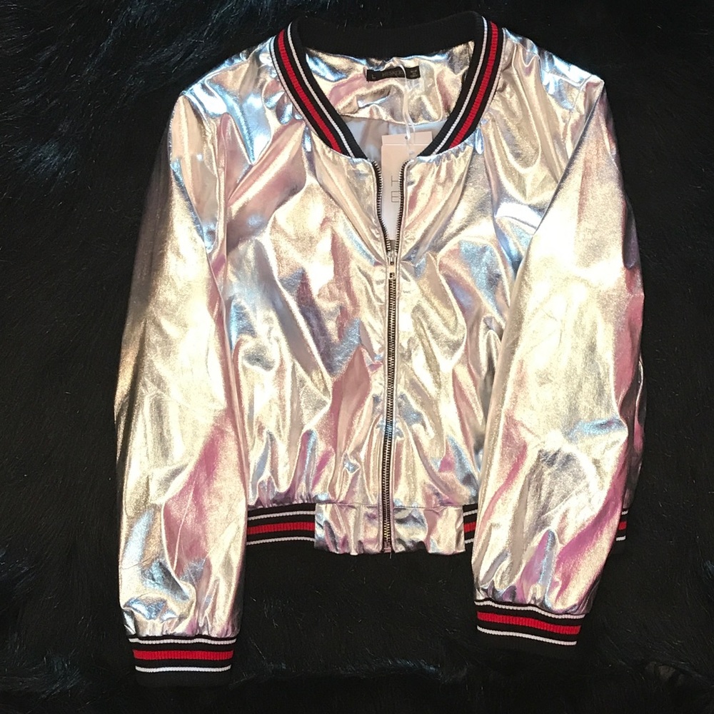 Metallic Silver track jacket