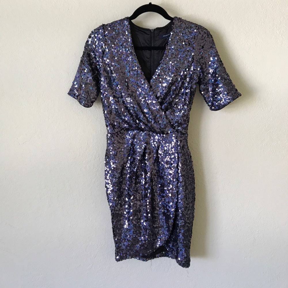 French Connection Lunar Sparkle Wrap Dress size 2