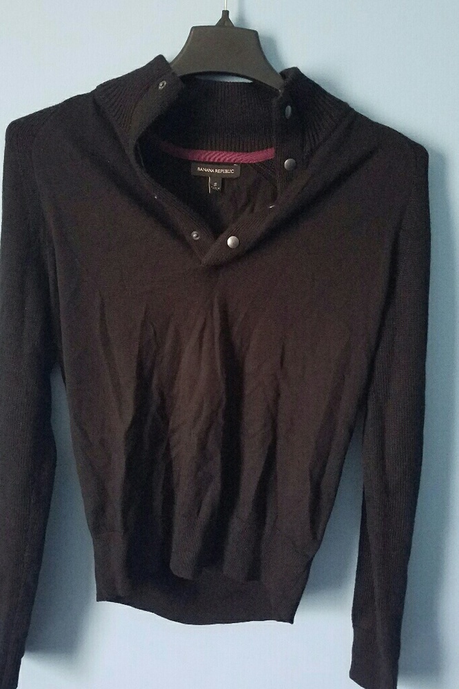 Mens Small V Neck Button Up Sweater Banana Republi