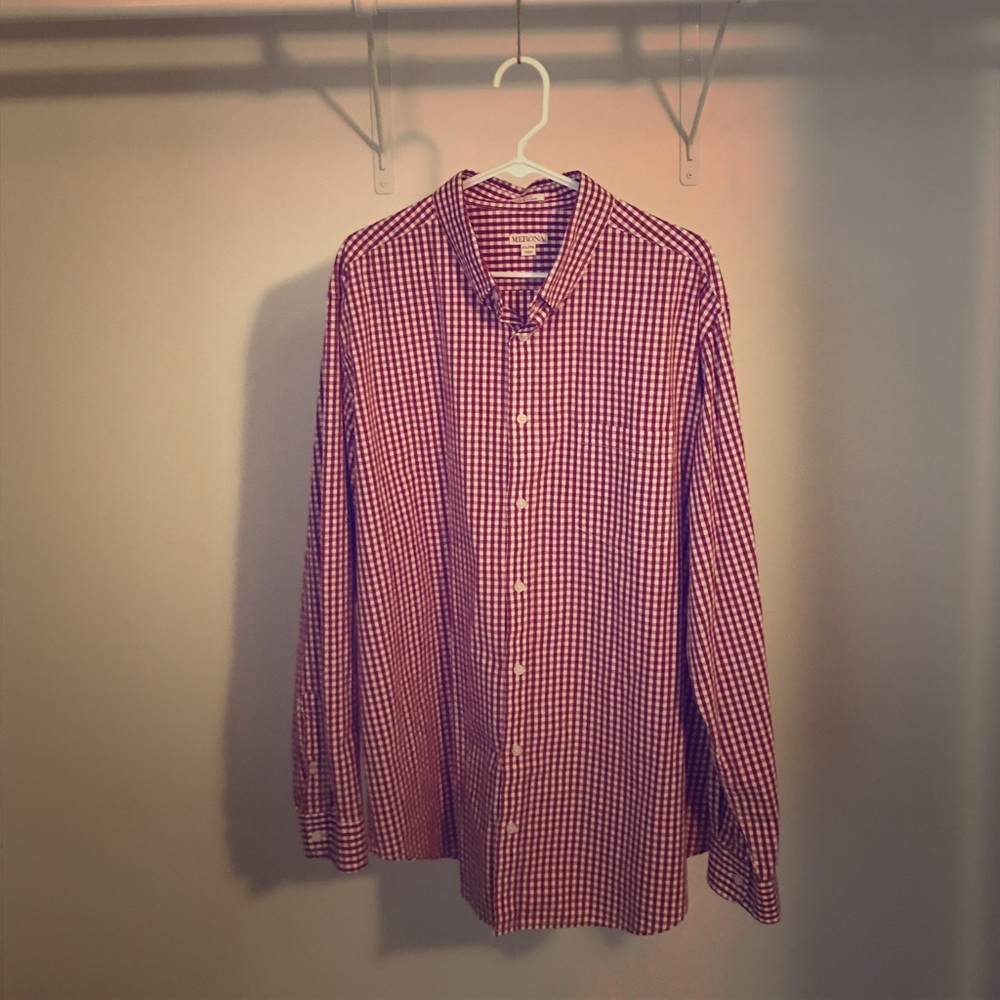 Merona Button Down - white/red XL/TG